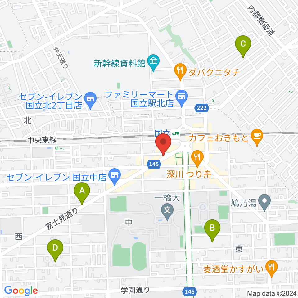 国立NO TRUNKS周辺のホテル一覧地図