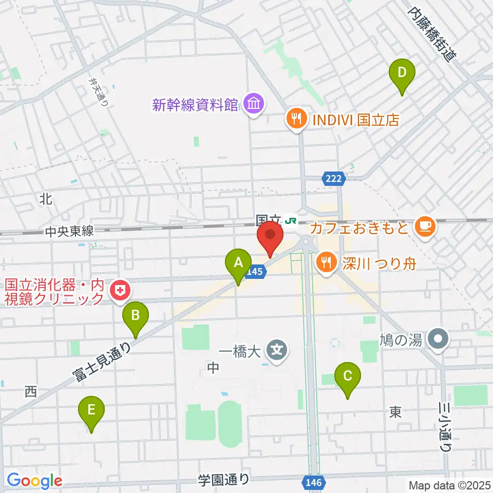 国立NO TRUNKS周辺のホテル一覧地図