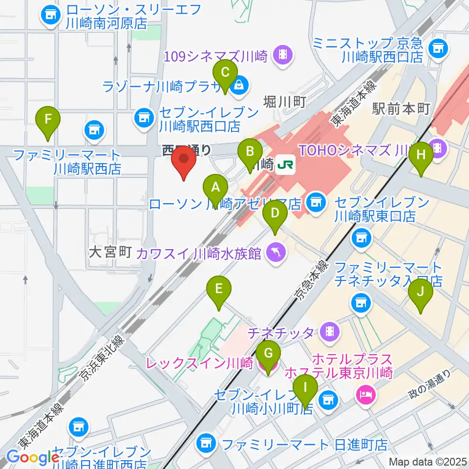ミューザ川崎シンフォニーホール周辺のホテル一覧地図