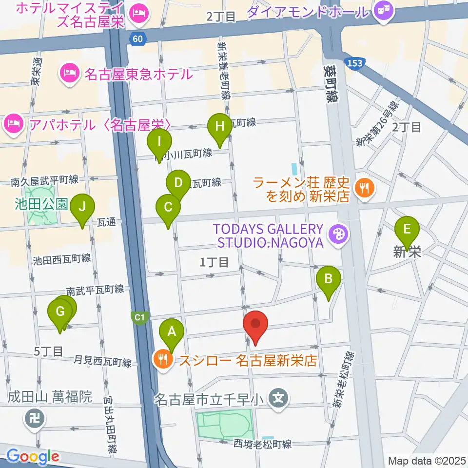 リフレクトスタジオ新栄店周辺のホテル一覧地図