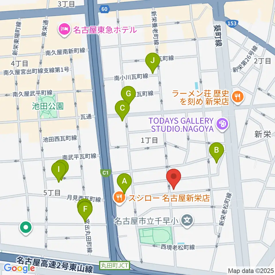 リフレクトスタジオ新栄店周辺のホテル一覧地図