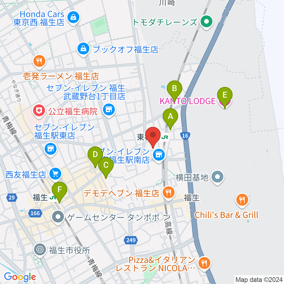 福生UZU周辺のホテル一覧地図