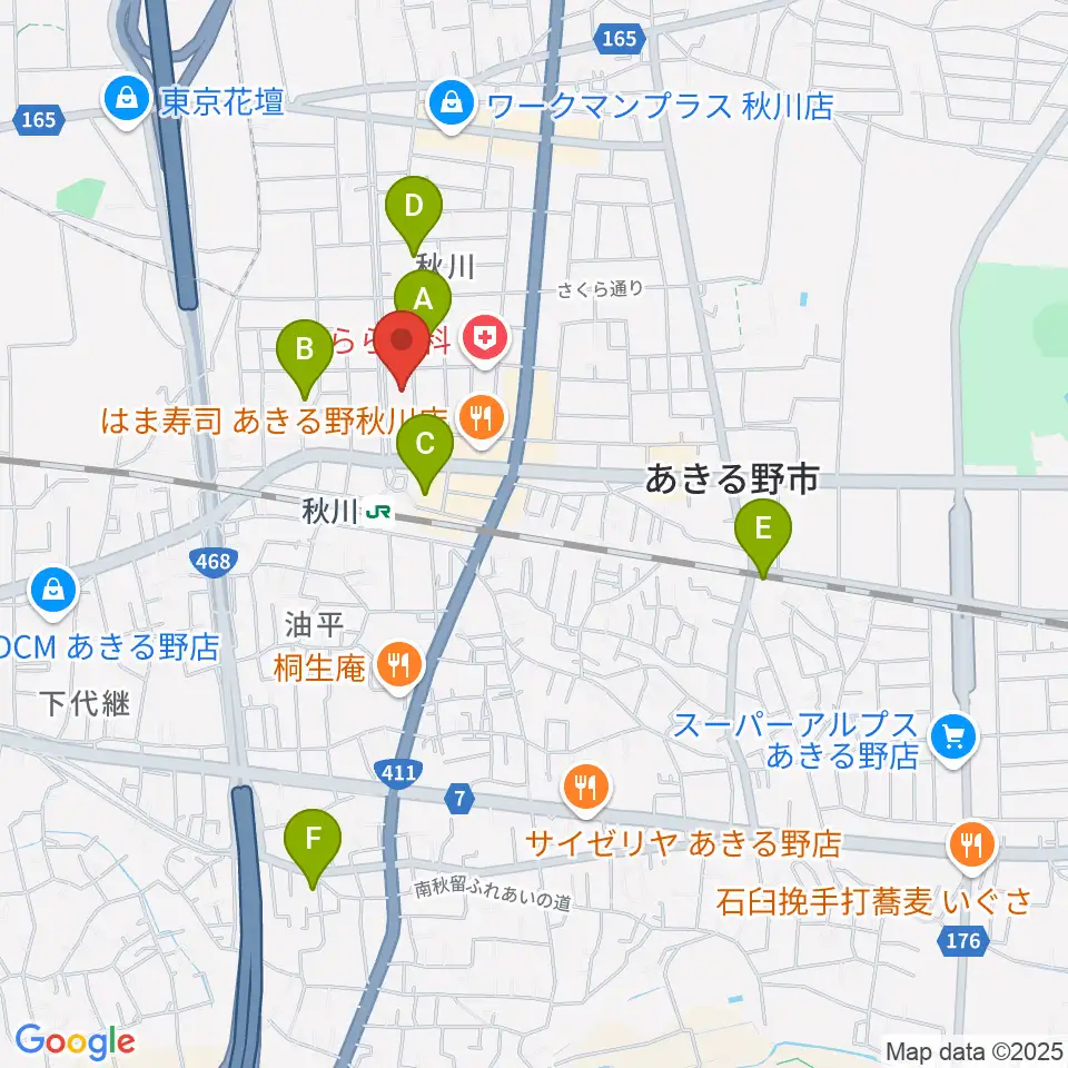 あきる野ルピア周辺のホテル一覧地図