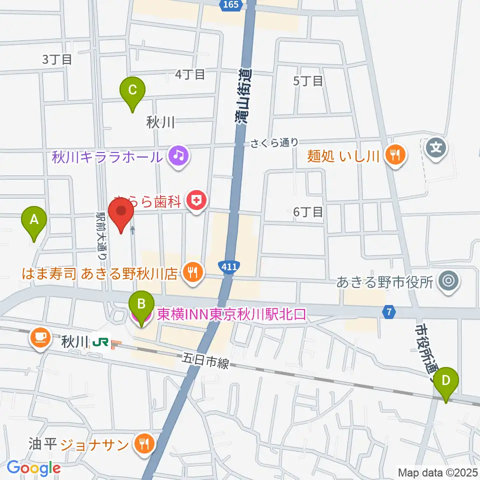 あきる野ルピア周辺のホテル一覧地図