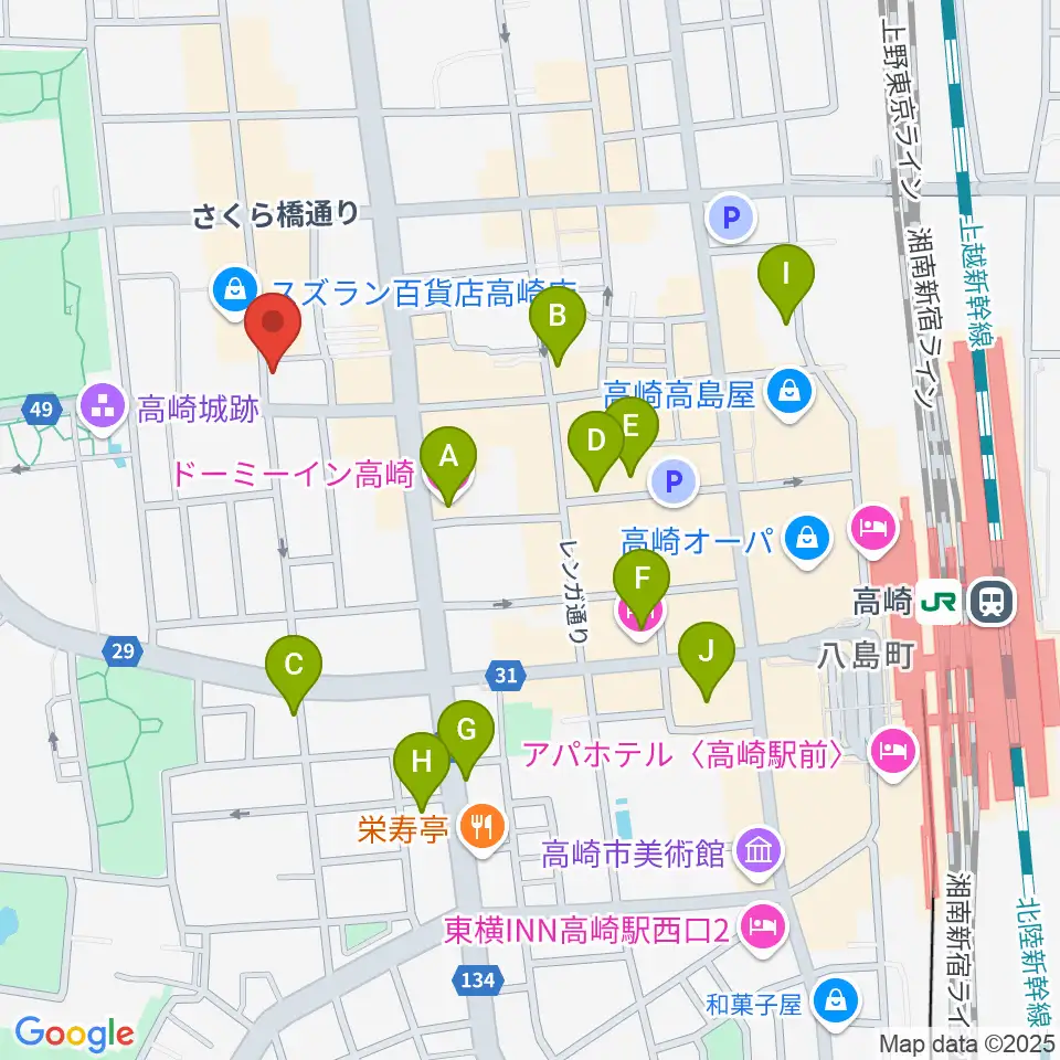 アースヴォーカルスタジオ周辺のホテル一覧地図