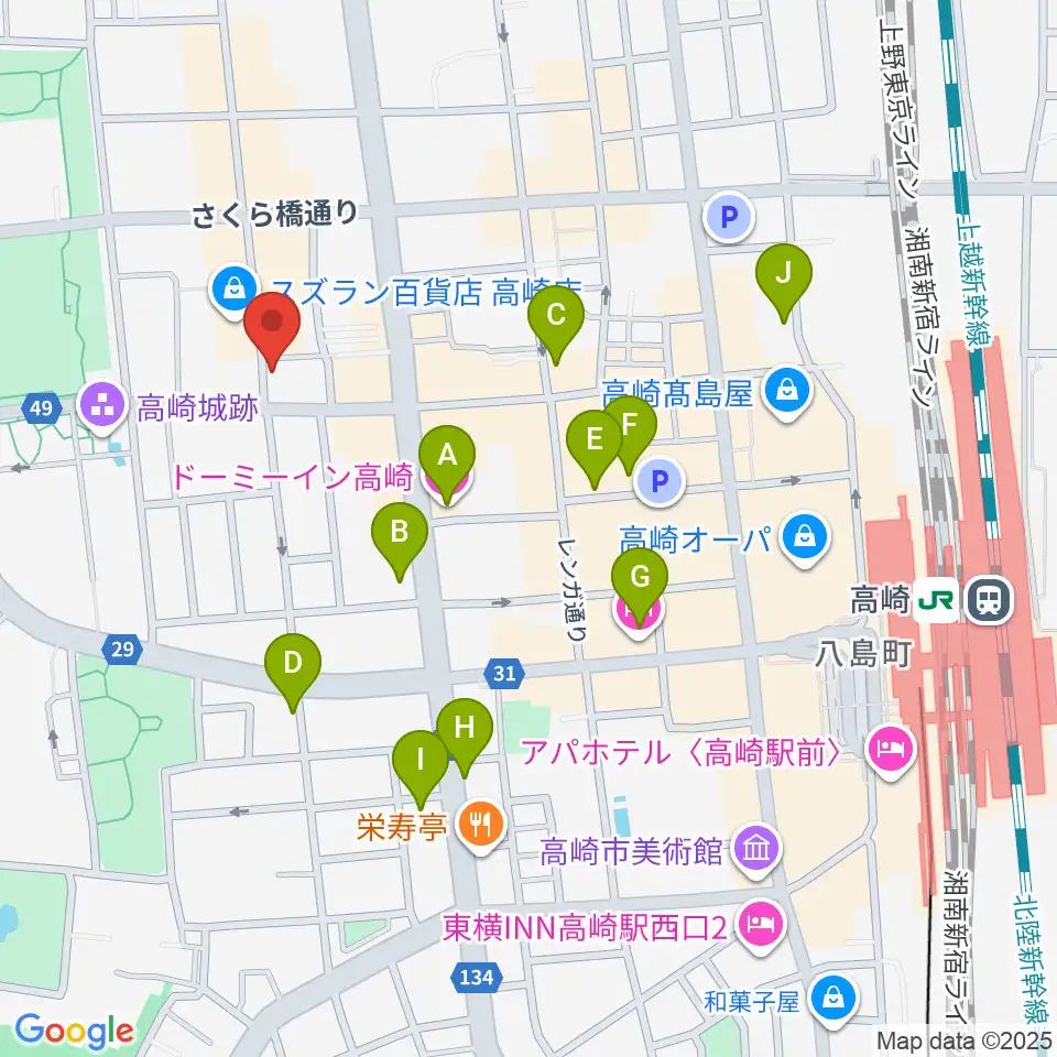 アースヴォーカルスタジオ周辺のホテル一覧地図