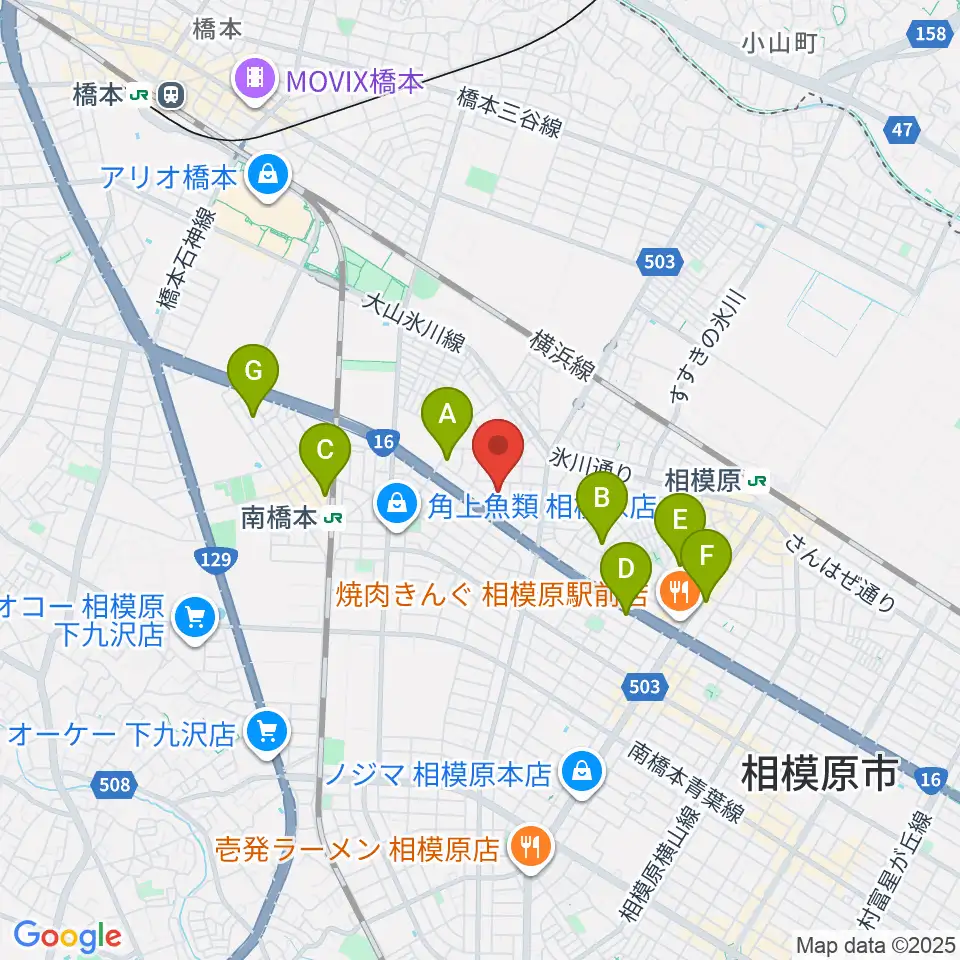 ベルベットルームスタジオ周辺のホテル一覧地図