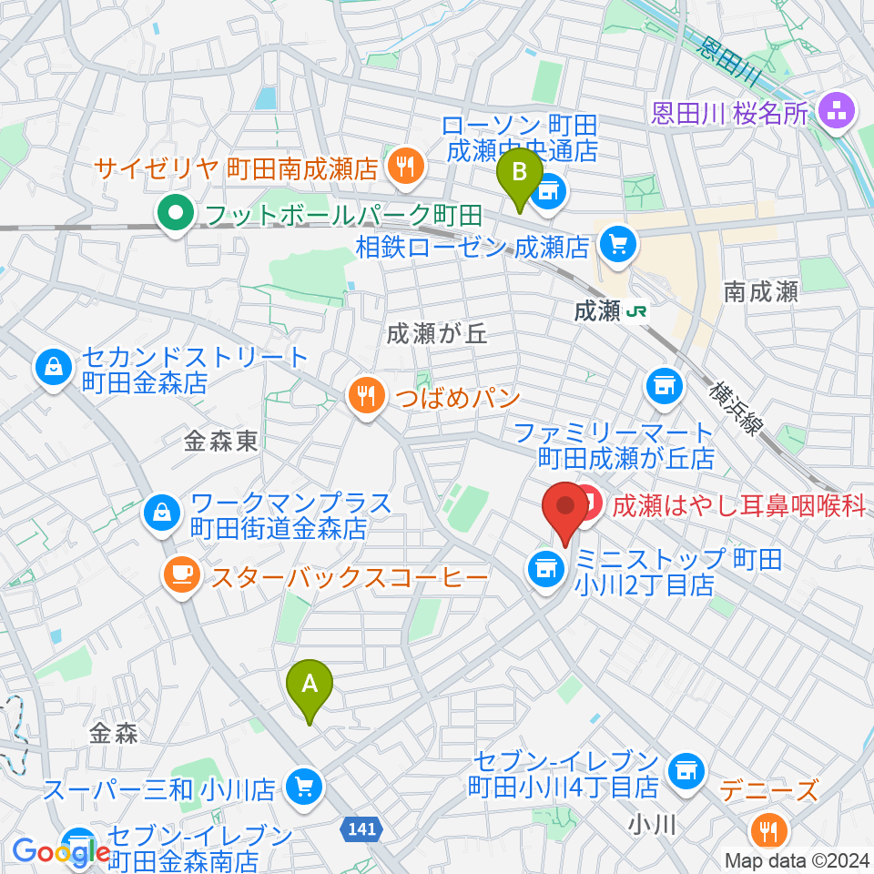 成瀬クロップ周辺のホテル一覧地図