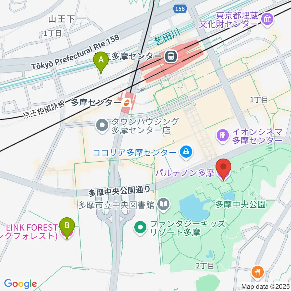 パルテノン多摩周辺のホテル一覧地図