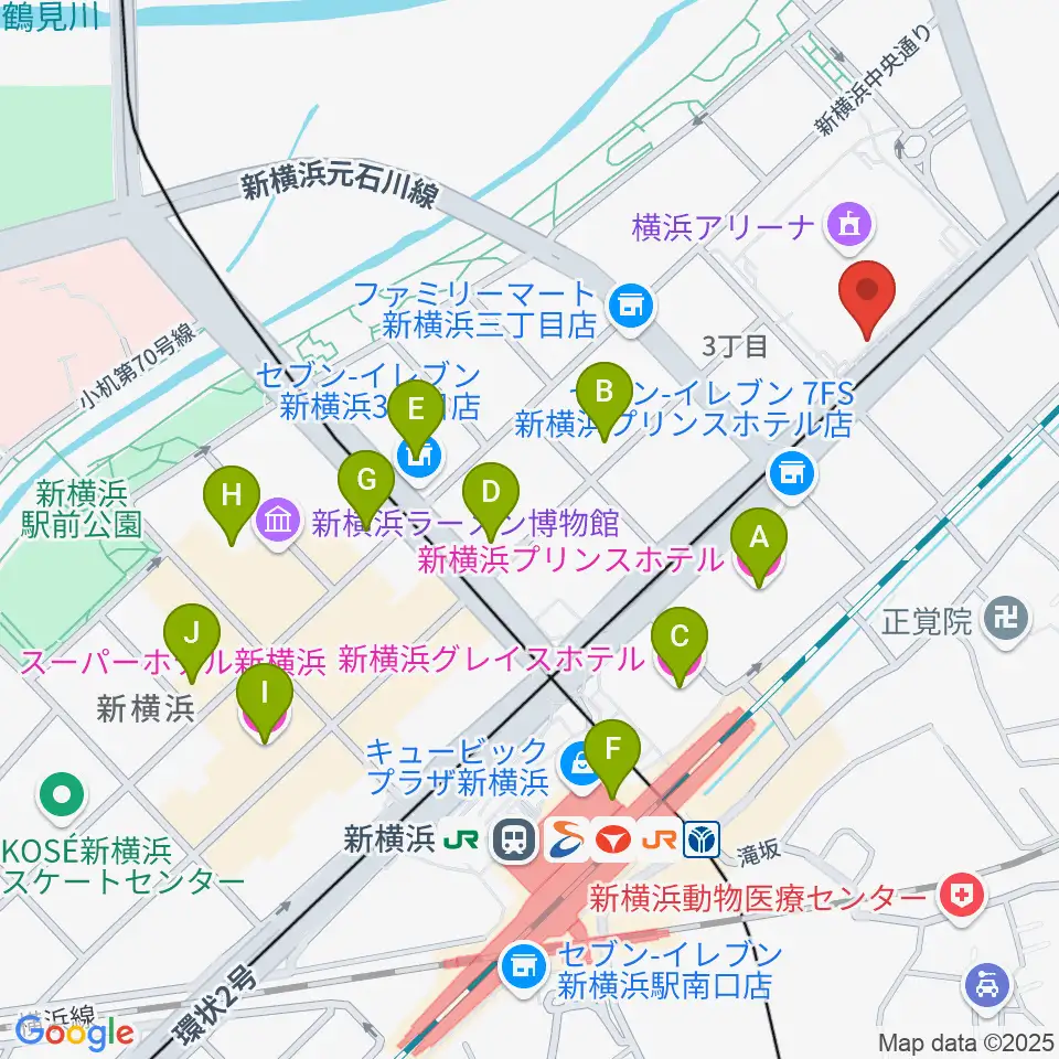 新横浜NEW SIDE BEACH周辺のホテル一覧地図