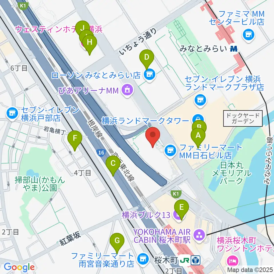 はまぎんホール ヴィアマーレ周辺のホテル一覧地図