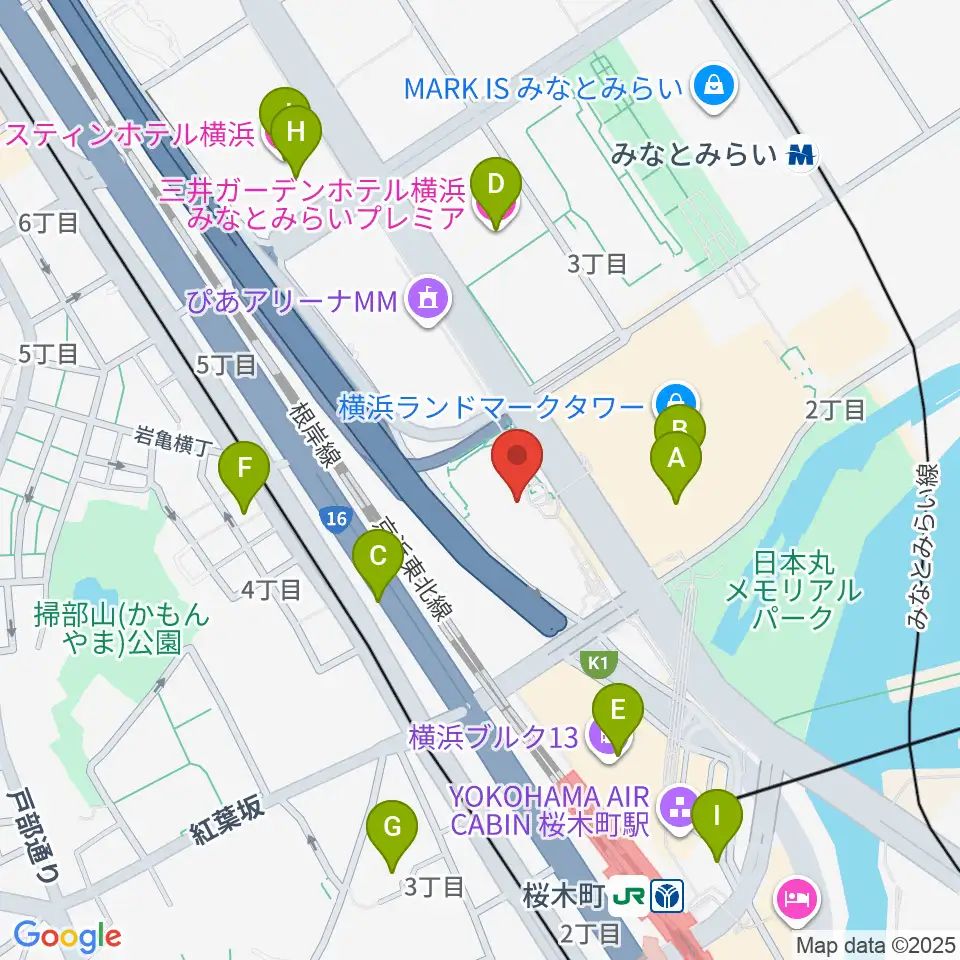 はまぎんホール ヴィアマーレ周辺のホテル一覧地図