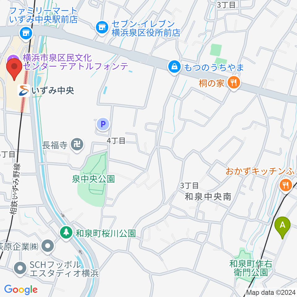 横浜市泉区民文化センター テアトルフォンテ周辺のホテル一覧地図