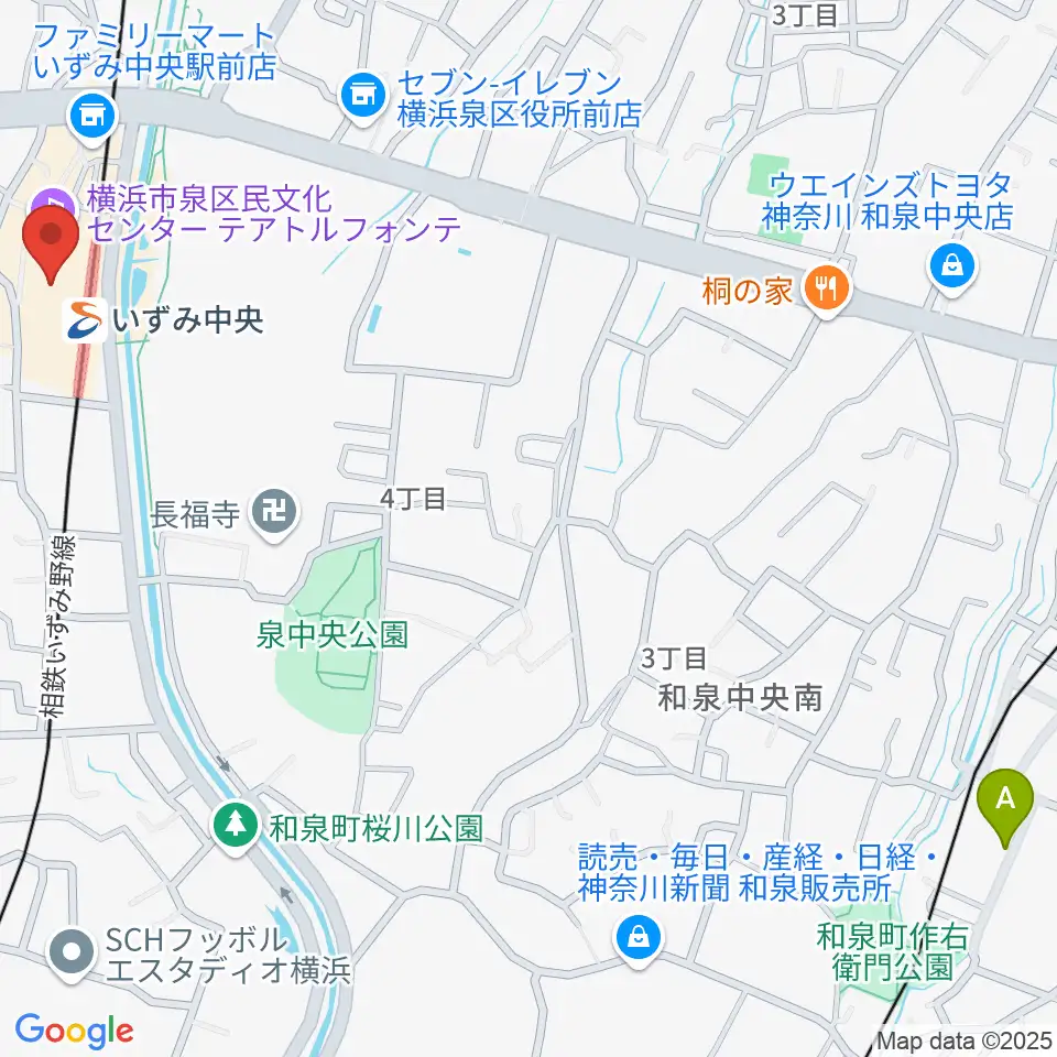 横浜市泉区民文化センター テアトルフォンテ周辺のホテル一覧地図