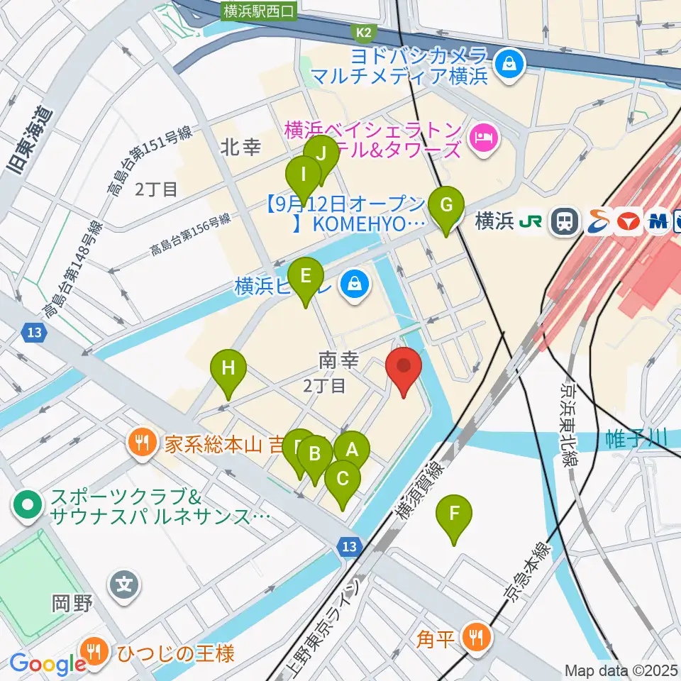 横浜サムズアップ周辺のホテル一覧地図