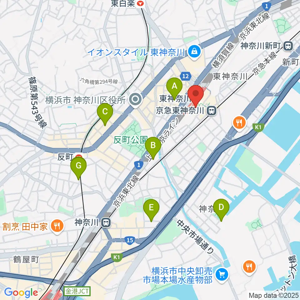 かなっくホール周辺のホテル一覧地図