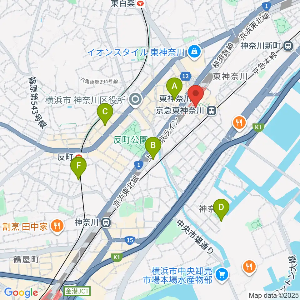 かなっくホール周辺のホテル一覧地図