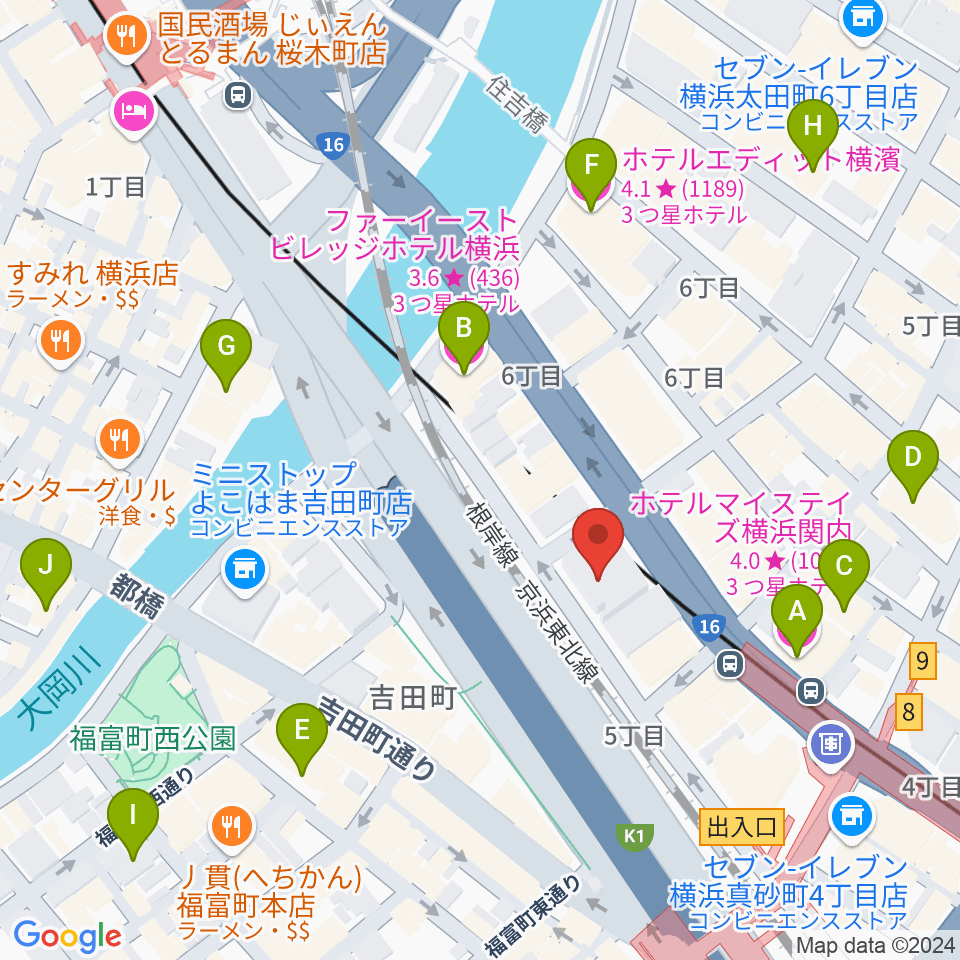 R's TRIBECA周辺のホテル一覧地図