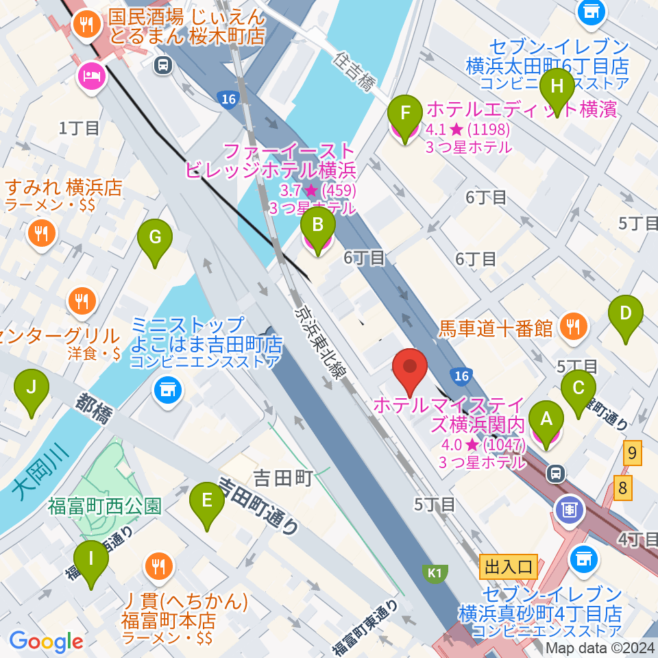 R's TRIBECA周辺のホテル一覧地図