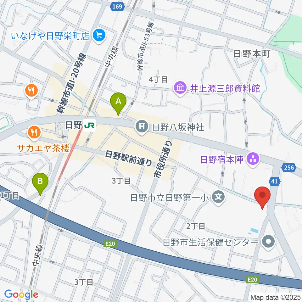 日野音楽教室周辺のホテル一覧地図