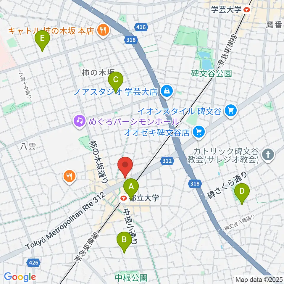 都立大学ジャミン周辺のホテル一覧地図