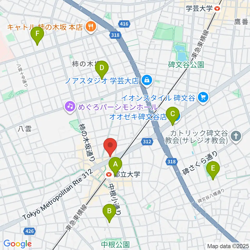 都立大学ジャミン周辺のホテル一覧地図