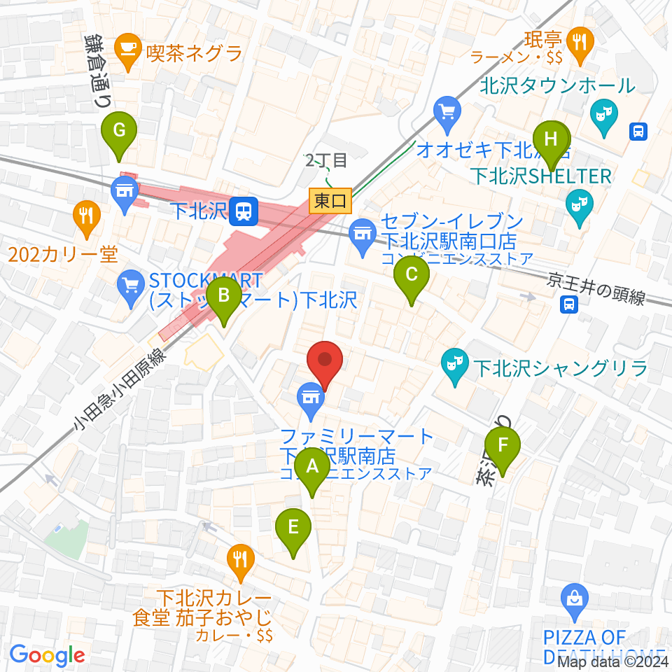 下北沢モナレコード周辺のホテル一覧地図