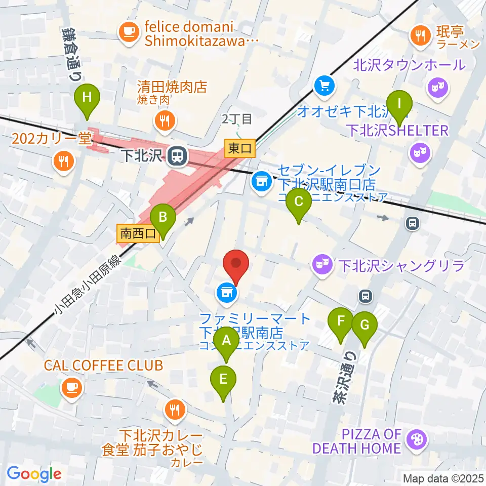 下北沢モナレコード周辺のホテル一覧地図