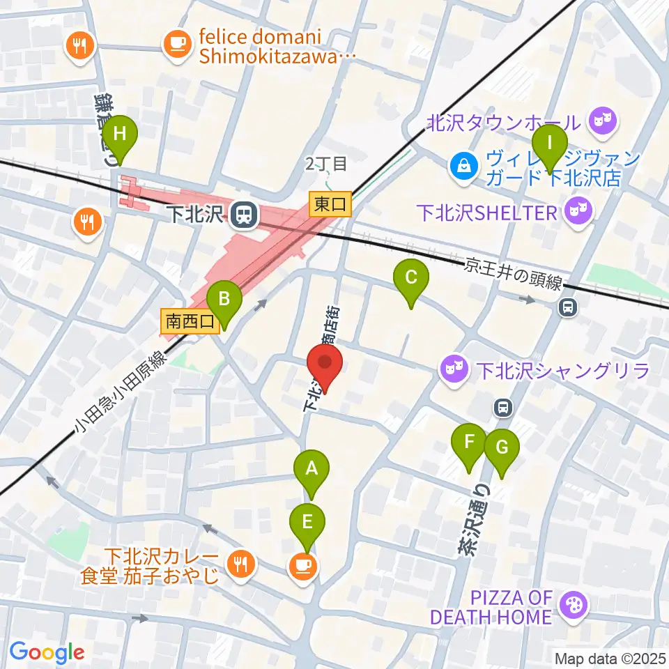 下北沢モナレコード周辺のホテル一覧地図