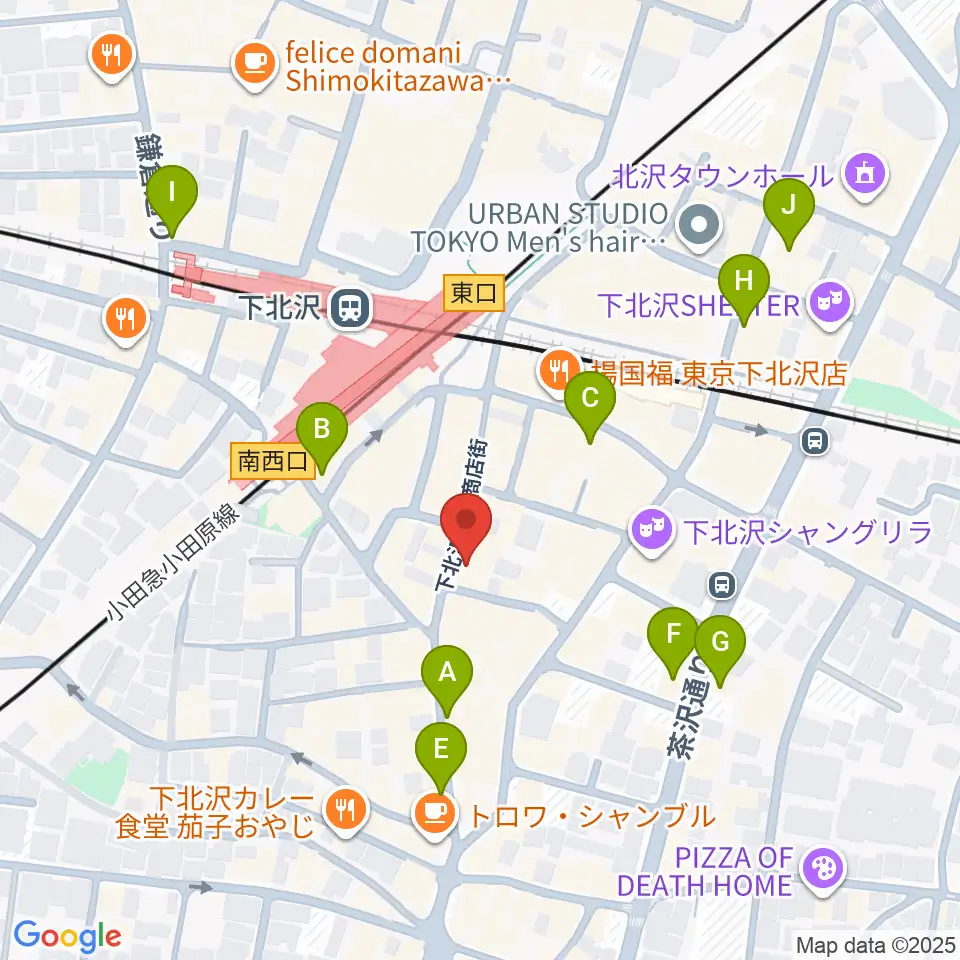 下北沢モナレコード周辺のホテル一覧地図