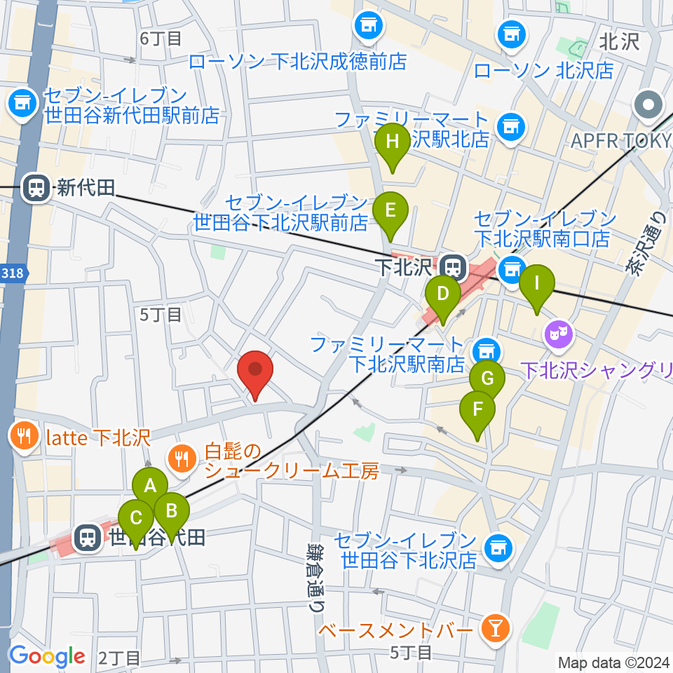 下北沢ボイスファクトリー周辺のホテル一覧地図