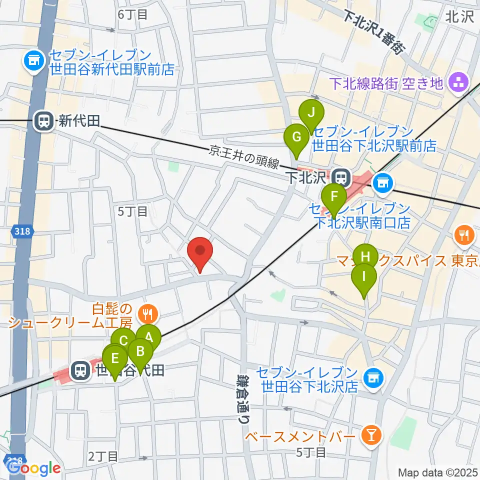 下北沢ボイスファクトリー周辺のホテル一覧地図