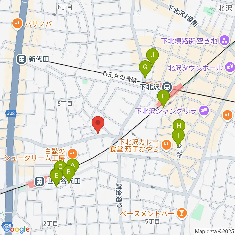下北沢ボイスファクトリー周辺のホテル一覧地図
