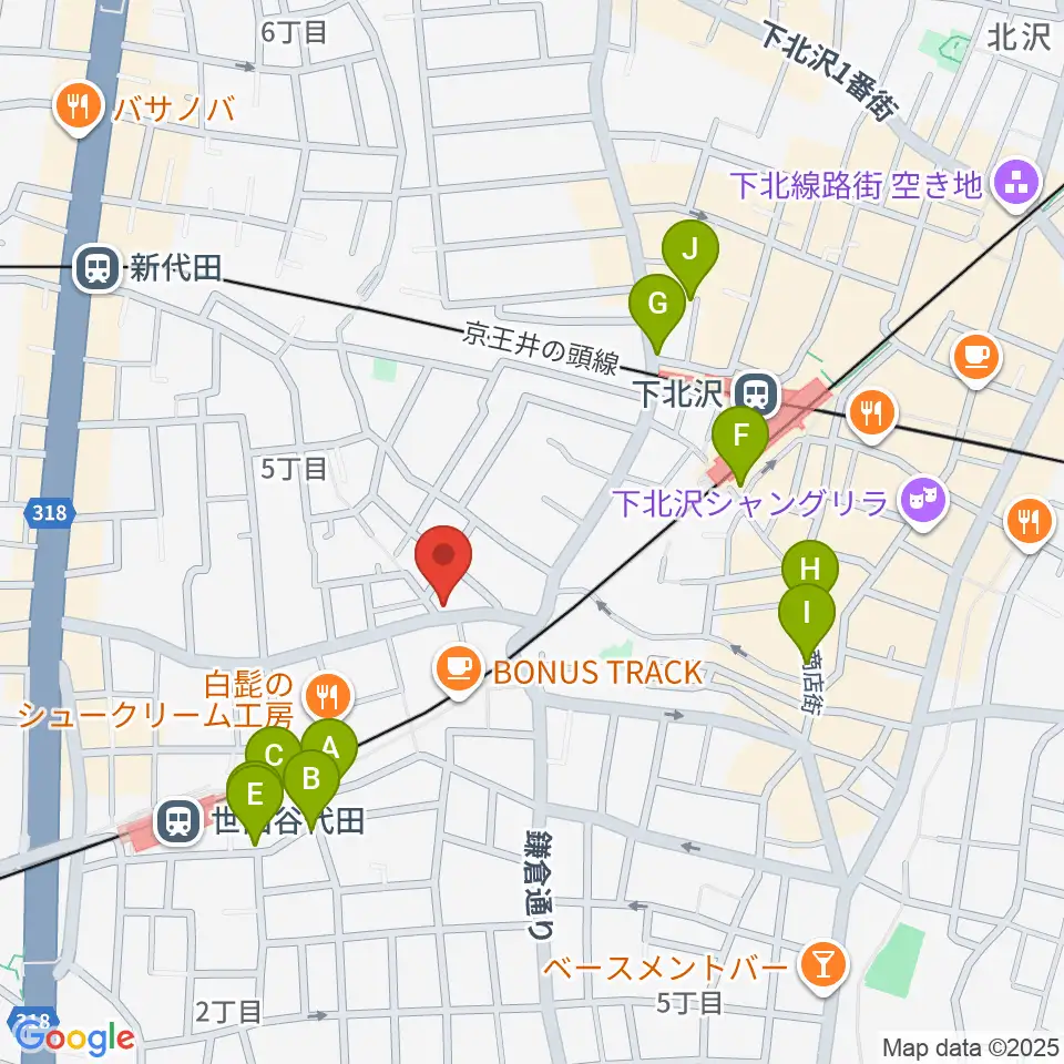 下北沢ボイスファクトリー周辺のホテル一覧地図