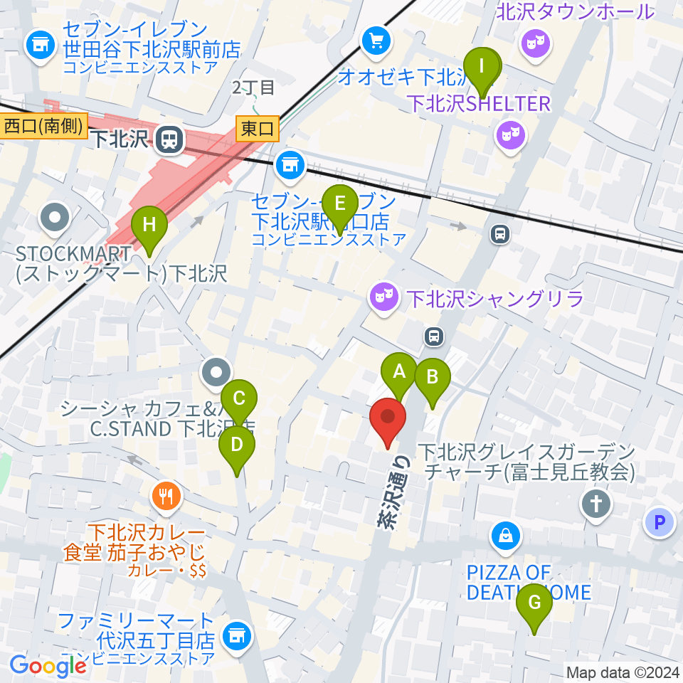 下北沢MOSAiC周辺のホテル一覧地図