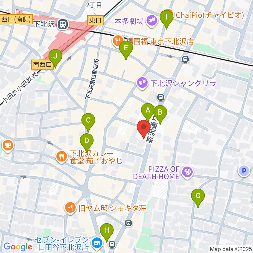 下北沢MOSAiC周辺のホテル一覧地図