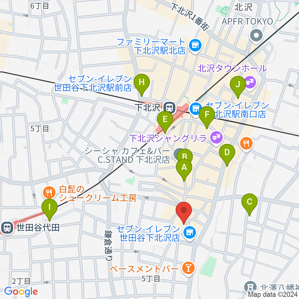 下北沢440周辺のホテル一覧地図