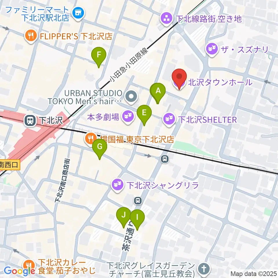 北沢タウンホール周辺のホテル一覧地図