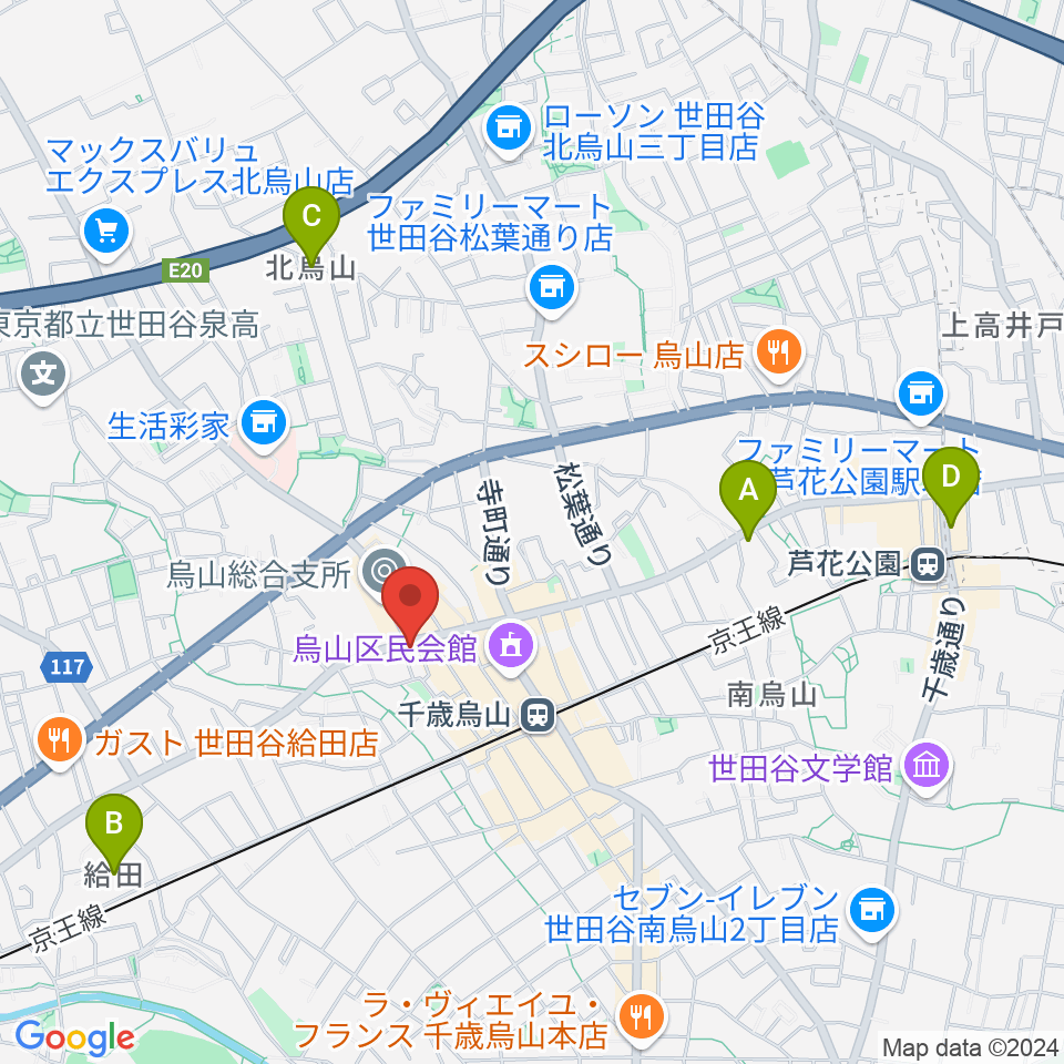 千歳烏山TUBO周辺のホテル一覧地図