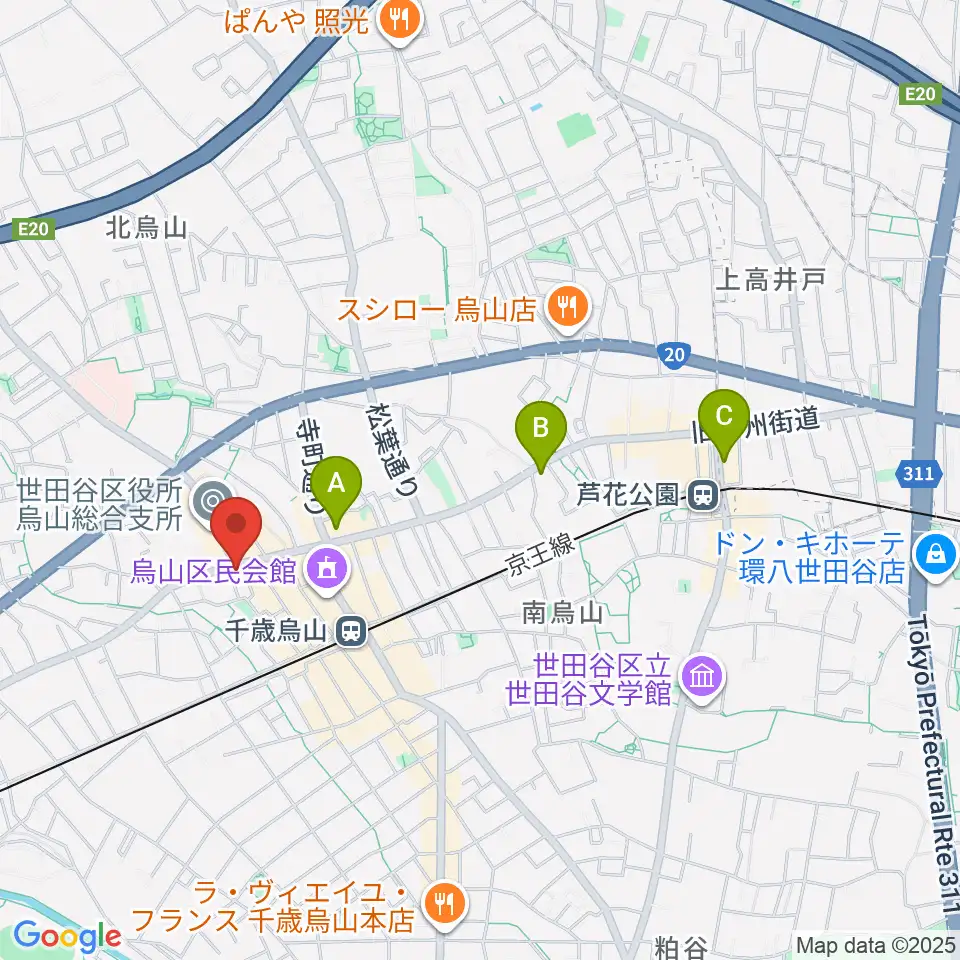 千歳烏山TUBO周辺のホテル一覧地図