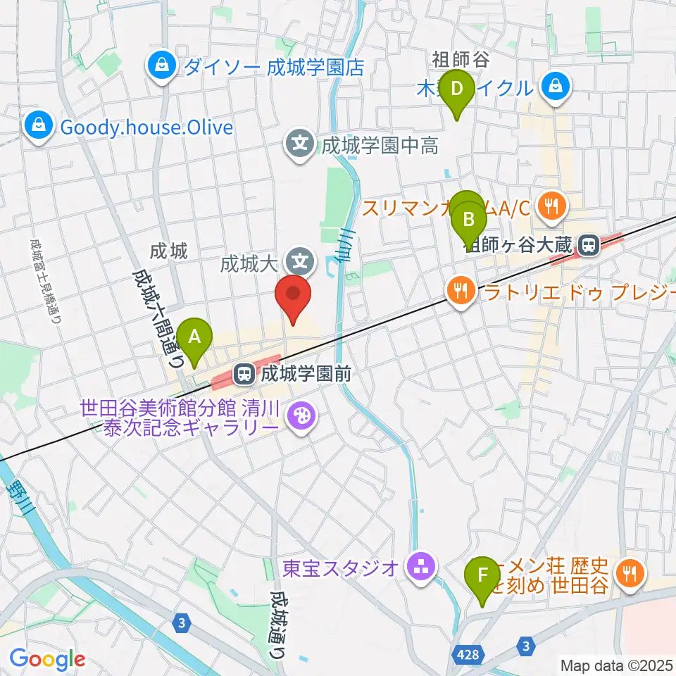成城ホール周辺のホテル一覧地図
