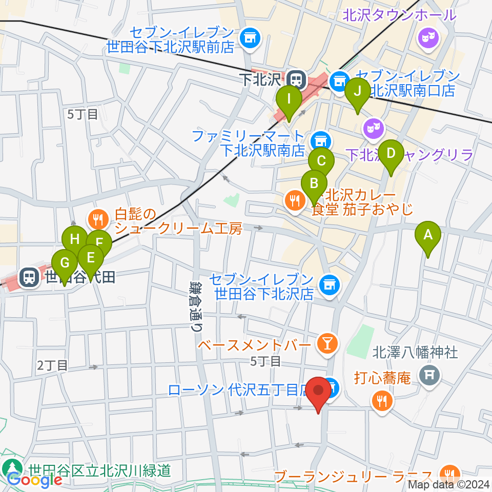 下北沢ビッグマウス周辺のホテル一覧地図