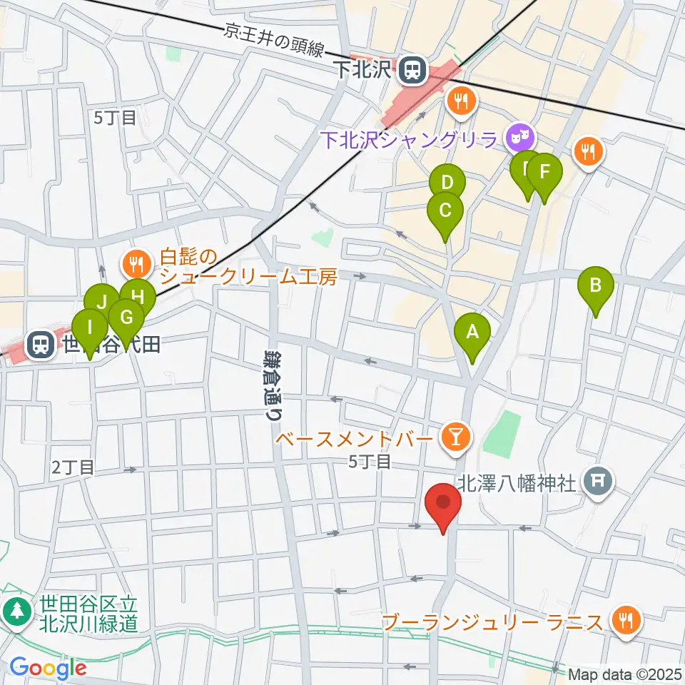 下北沢ビッグマウス周辺のホテル一覧地図