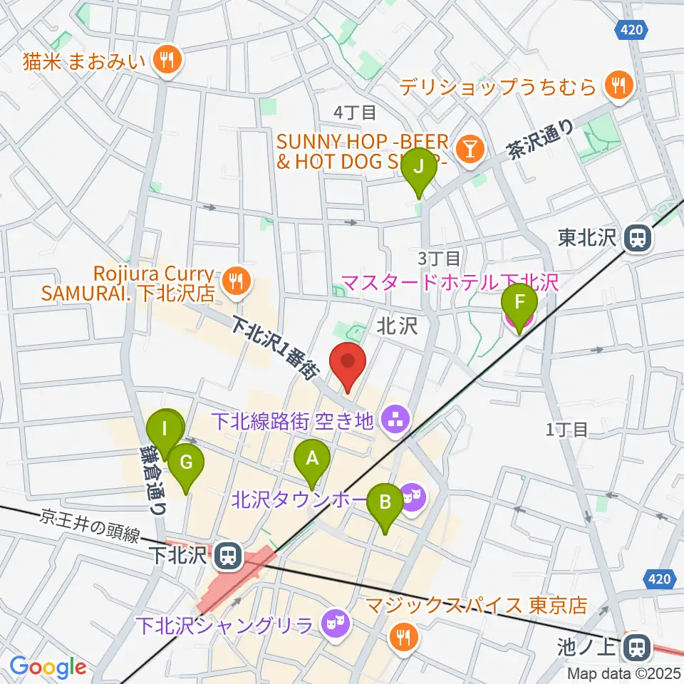 下北沢アーチスト周辺のホテル一覧地図