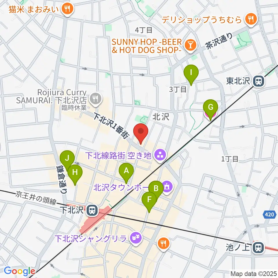 下北沢アーチスト周辺のホテル一覧地図