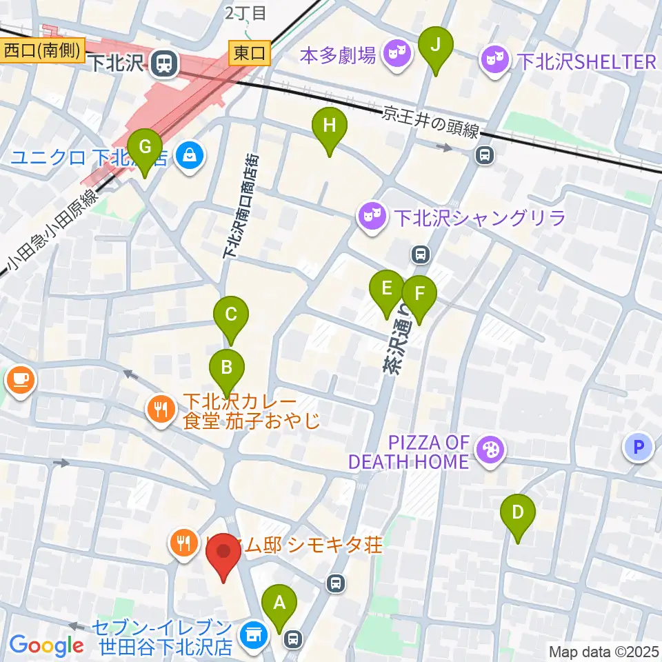 下北沢CLUB251周辺のホテル一覧地図