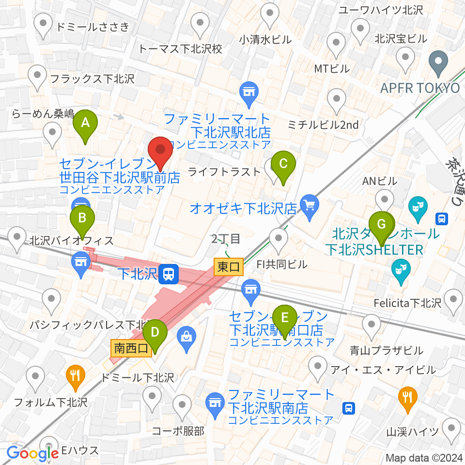コムカフェ音倉周辺のホテル一覧地図