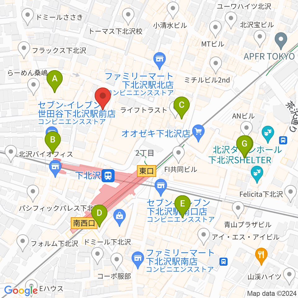 コムカフェ音倉周辺のホテル一覧地図