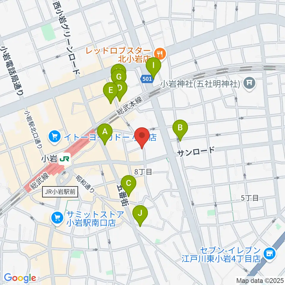 小岩COCHI周辺のホテル一覧地図