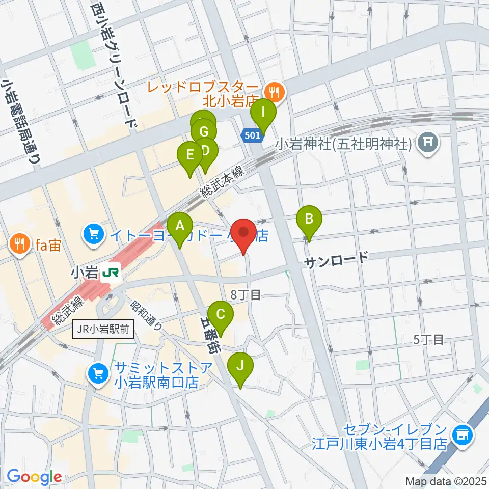 小岩COCHI周辺のホテル一覧地図